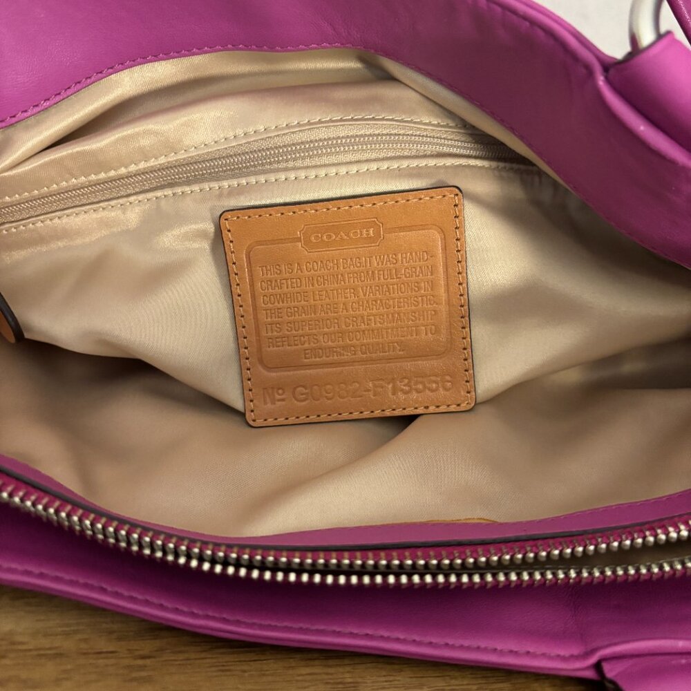 Coach Kyra Pink Leather Signature Side Scarves Shoulder Tote - Picture 11 of 11